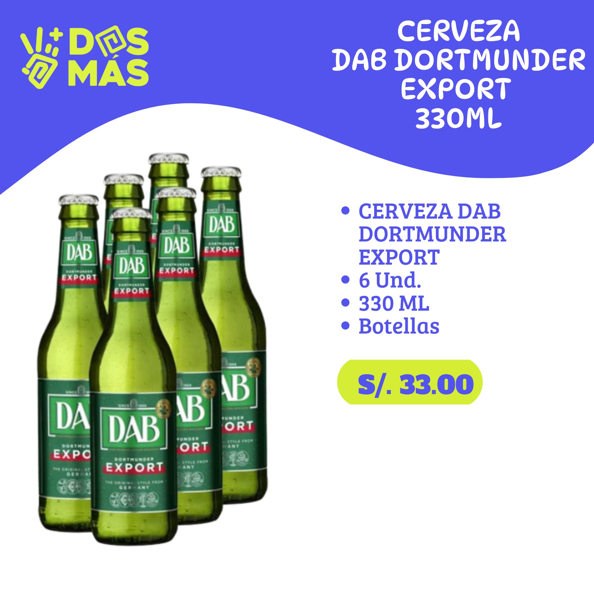 Dab Dortmunder Six Pack 330 ML