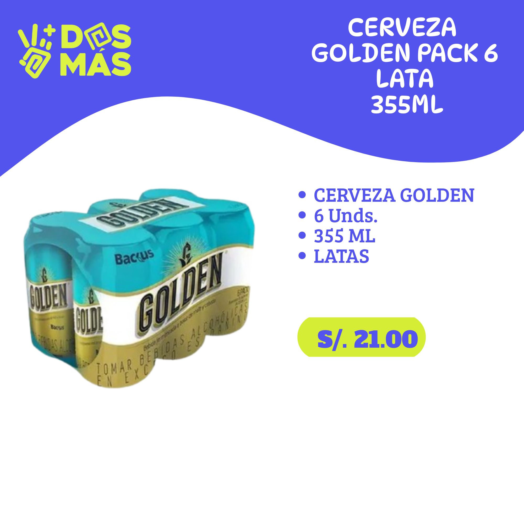 Golden Six Pack lata 355 ml