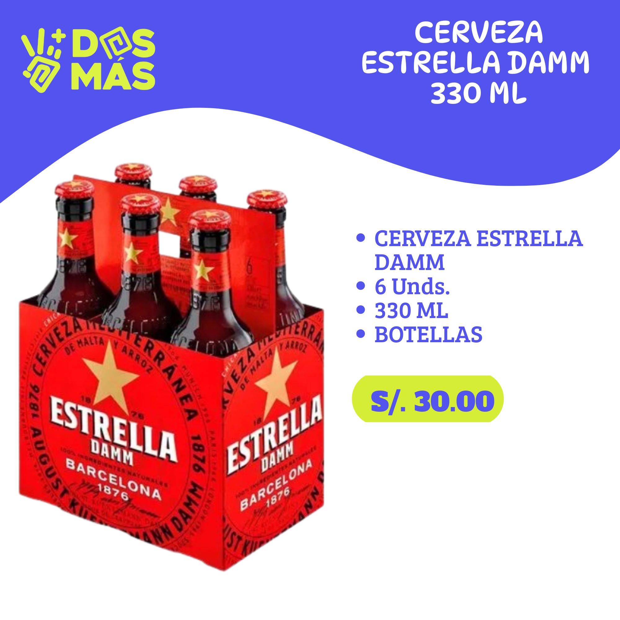 Estrella Damm SixPack 330 ml Botella