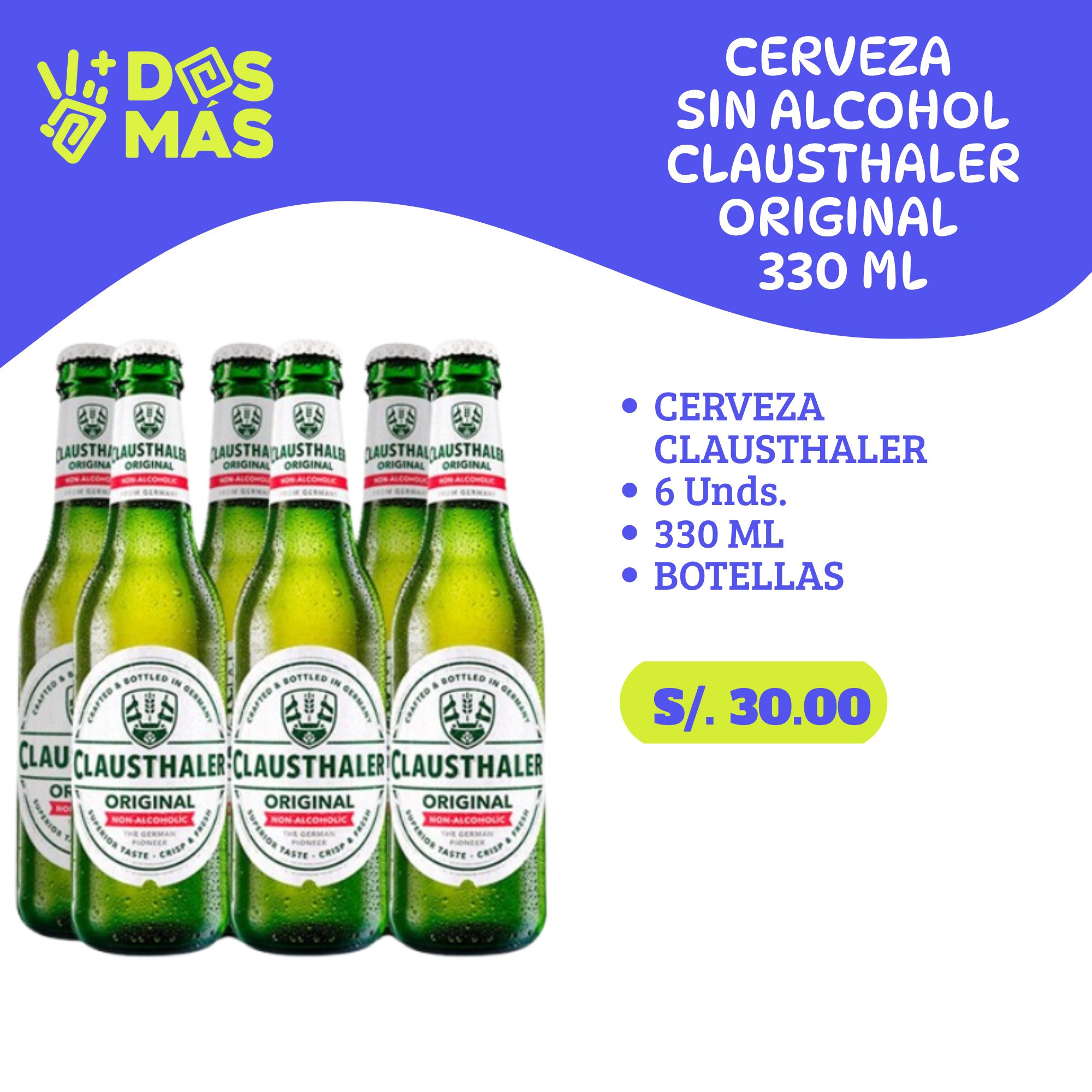 Cerveza sin Alcohol Clausthaler 330 ml