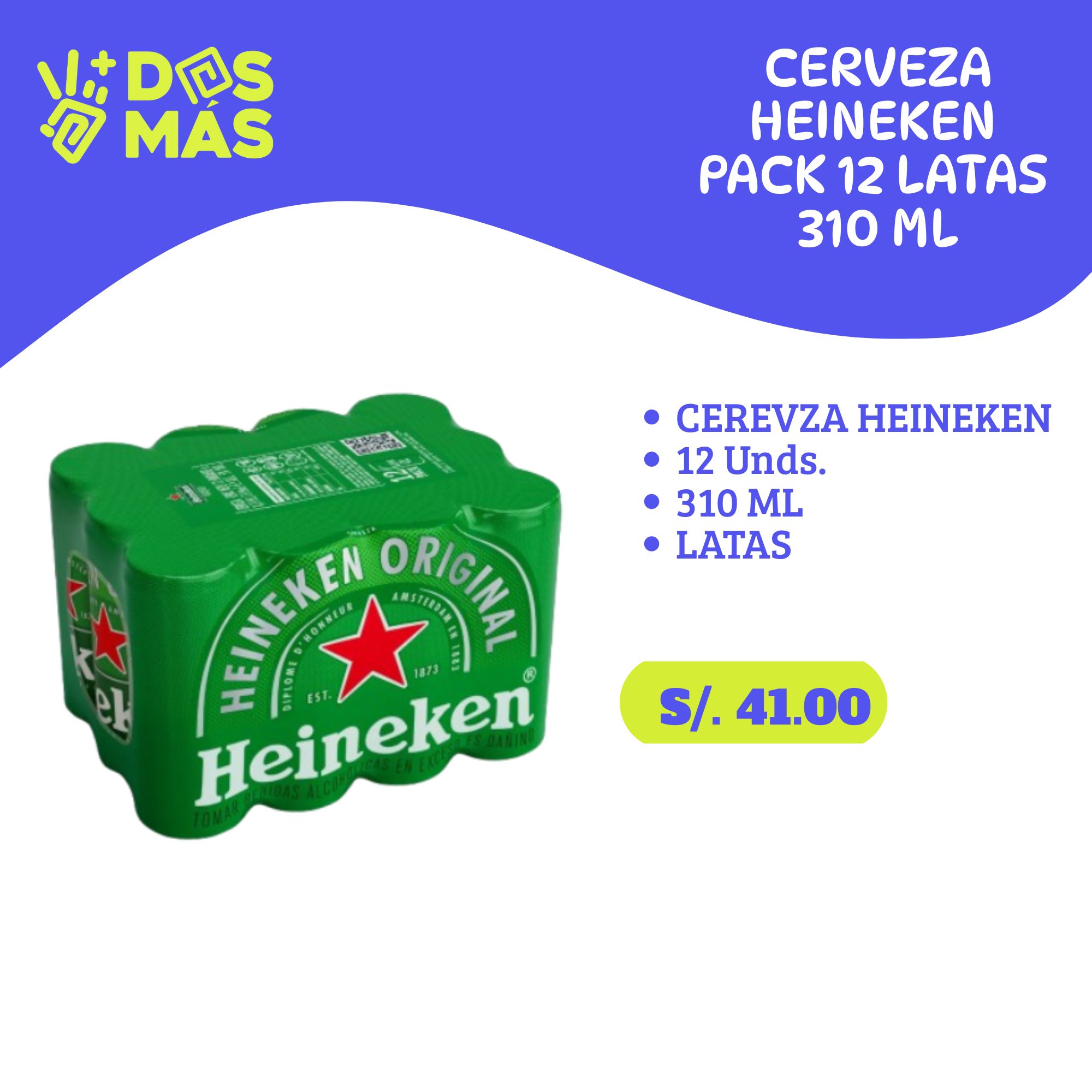 Heineken TwelvePack 310ml Latas